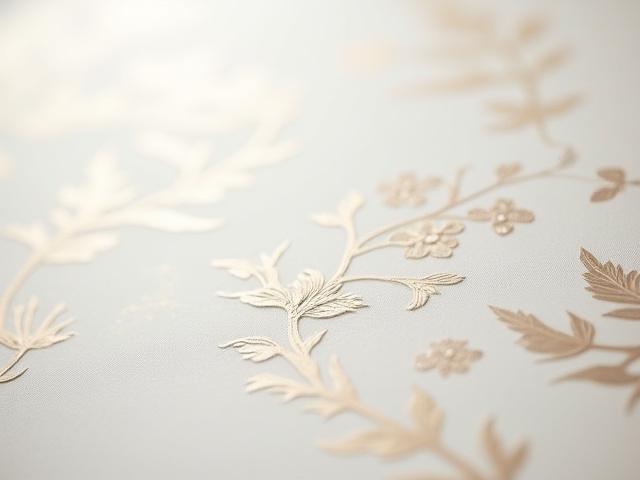 Nærbilde av skreddersydd tapet med botanisk mønster